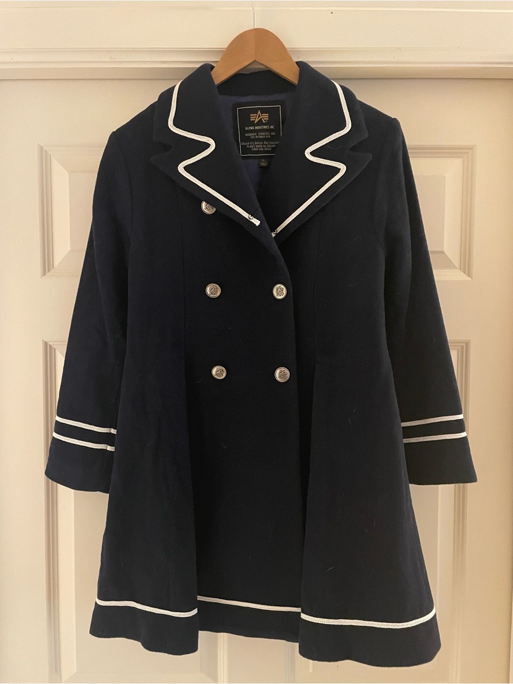 NEW! Navy Blue Double-Breasted Dress Coat